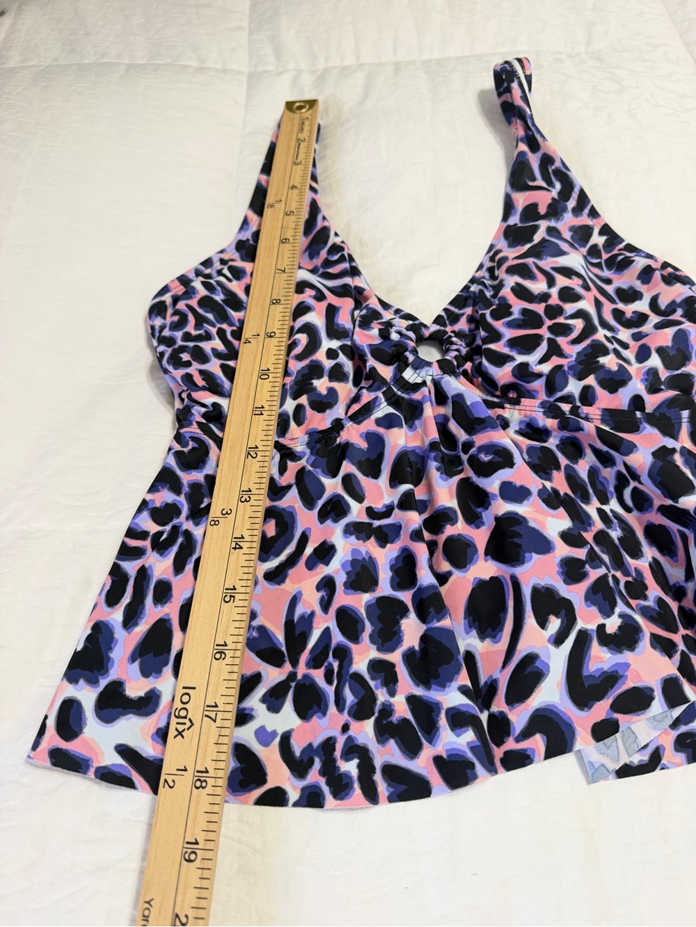NWT Freely Leopard Print Tankini Top Pink Purple Swim Top A-Line Flowy - Picture 6 of 6